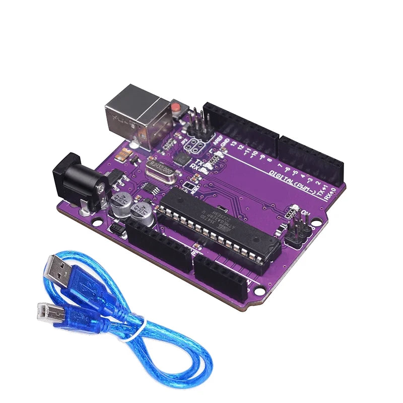 Arduino UNO R3 ATmega328P Development Board USB Cable 14 Digital I/O 6 Analog Inputs 16MHz DIY Electronics Project