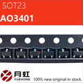 (100 pcs) AO3401 A19T SOT-23 3401 SMD Field Effect Transistor P-Channel MOS-FET New original
