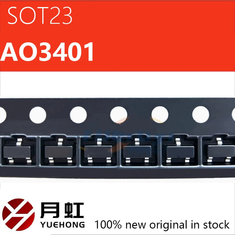 (100 pcs) AO3401 A19T SOT-23 3401 SMD Field Effect Transistor P-Channel MOS-FET New original