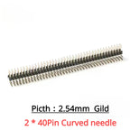 10PCS 1X40 Pin Single Row MALE 2.54MM PITCH 11MM/15MM/17MM/21MM/25MM LONG PIN Header Connector Strip 1X40pin 1*40 40P 40Pin