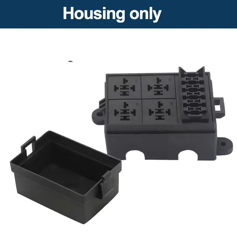 12V/24V 40A 4/5 Pin 6-Way Fuse Relay Box, 4 Relay Holder Standard ATO Fuse Block with Free Assembly for Car Motorcycle