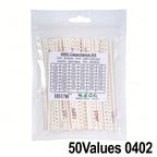 2500pcs 0402 0603 0805 SMD Ceramic Capacitor Assorted Kit 50Values 1pF - 10uF 100PF 10NF 100NF 0.47UF 1UF Chip Capacitance Set