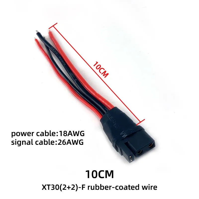 1PCS  Amass XT30 (2+2) Female Connector with Signal Pins, XT30F 4 Pin Plug with Silicone Wire for Robotics, FPV Drone, CAN Bus