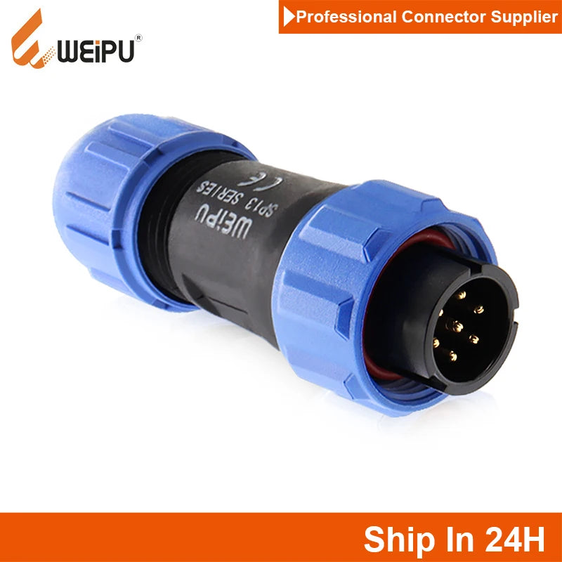 WEiPU SP13 Plastic M13 Waterproof Circular Power Plug Socket Wire Joint Connector 2 3 4 5 7 9Pin for Solar Audio Visual System