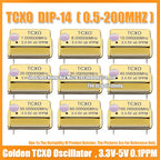 TCXO DIP-14 24.576M 24.576MHZ Gold Plated Rectangular Temperature Compensated Crystal Oscillator Golden 3.3V-5V 0.1PPM