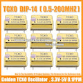 Gold Plated TCXO DIP-14 1M 8/10/16/20/24/25/30/32/40/48/60/100MHZ Golden Rectangular Temperature Compensated Crystal Oscillator
