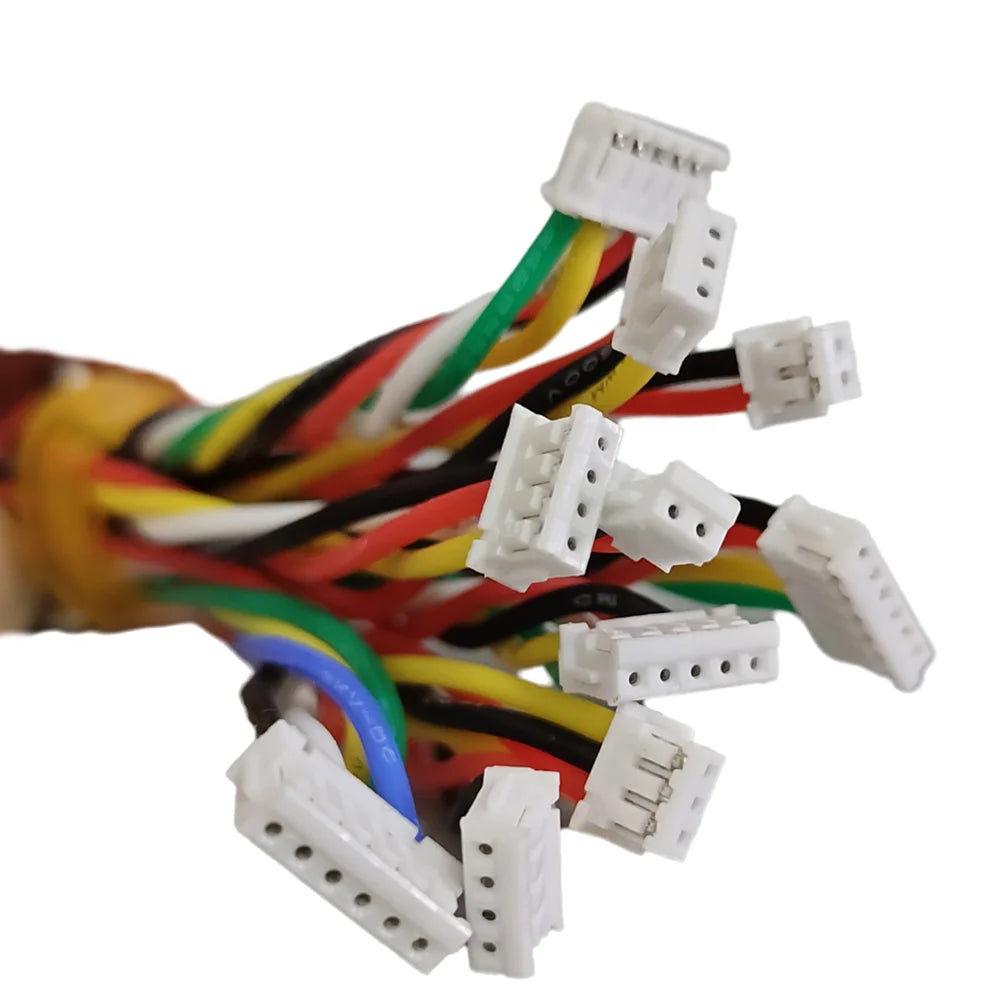 ZH 1.5MM Double JST Connectors and 28AWG Pre-Crimped Silicone Cables Kit with 2/3/4/5/6/7/8/9/10 Pin Housing Adapter Cable