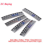 390Pcs/50pcs 0402 0603 0805 1206 3528 2835 5050 5730 SMD LED Kit Diodes Light Emitting Chip Surface Mount Diodo Red/Green/Blue