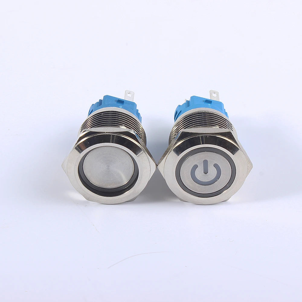 12/16/19/22mm Waterproof Metal Push Button Switch LED Light Momentary Car Engine Power Switches 5V 12V toggle 220V Volt