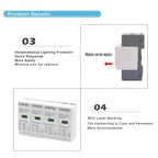 AC SPD Surge Protection 2P  4P 10〜20KA  20〜40KA 30KA〜60KA House Lightning Protector  Low-Voltage Arrester Device Laser Printing