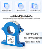 AC/DC0-1000A Hall Current Transmitter DC0-30A DC0-100A to 4-20mA 0-10V Output Open Loop 20mm 38mm Split Core Current Transducer