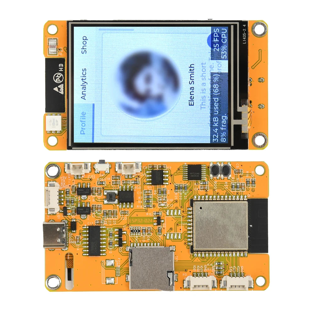 ESP32 2.4-inch 240 * 320 Capacitive Touch Display Type C WiFi BT Development Board Smart Display Screen