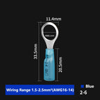 Heat Shrink Ring Round Insulated Terminals Wire Cable Connectors Wiring Crimp Terminals RV1.25/2-5/6/8 Marine Seal Up Waterproof