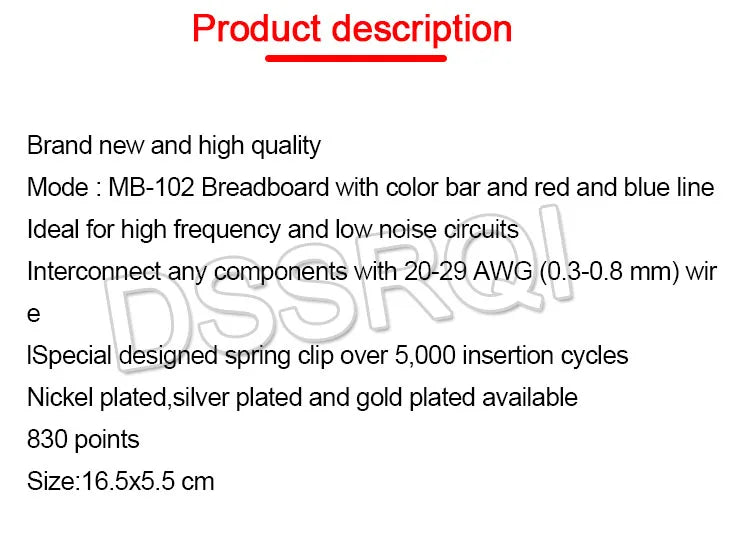 NEW MB-102 MB102 Breadboard 400 830 Point Solderless PCB Bread Board Test Develop DIY for arduino laboratory SYB-830