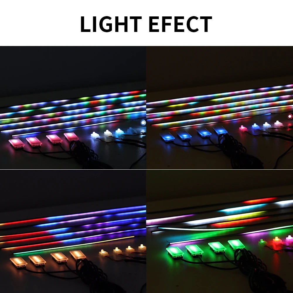Symphony Car Ambient Lights Kit 18 in 1 LED Interior RGB APP Control Acrylic Guide Strip Light Auto Atmosphere Lamp