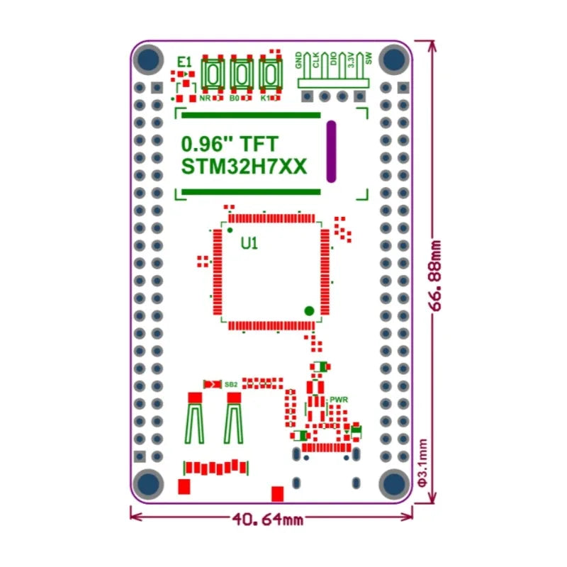 STM32H750VBT6 Development Board - ARM Microcontroller Core Board, STM32H7 Minimum System Board for Embedded Projects