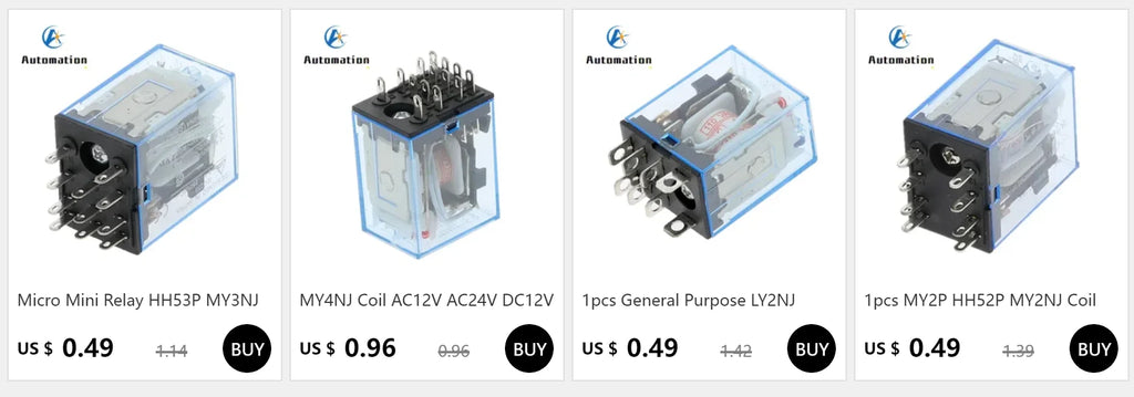 1pcs General Purpose LY2NJ HH62P  Electronic Micro Electromagnetic Relay LED Lamp 10A 8 Pins Coil DPDT DC12V 24V AC110V 220V