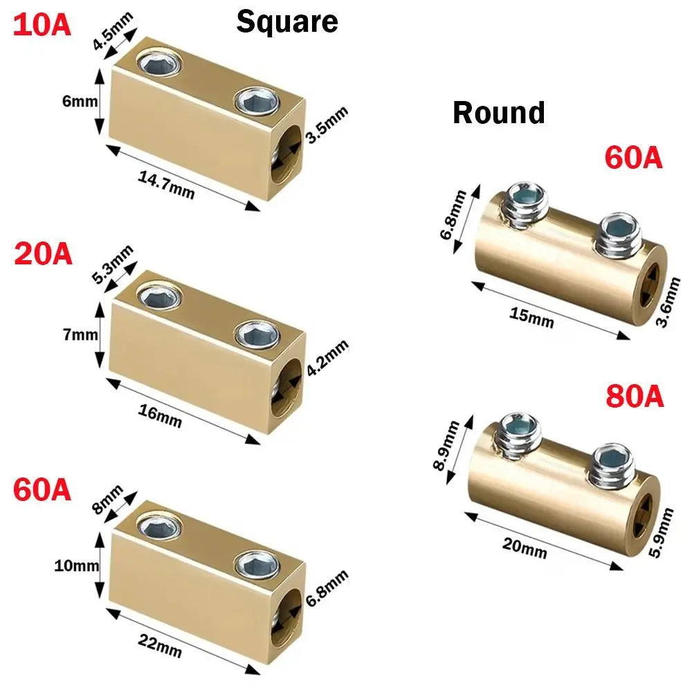 With Heat Shrink Tubing Brass Terminal Block High Current Waterproof High Power Splitter Pressure Free Fast Connector Electrical
