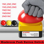 1/5/10 Pcs EFAK Mushroom Push Button Switch IP67 Watproof AC/DC Emergency Stop Self Reset Foot Pedal Hand Racket 1NO+1NC