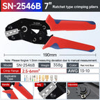 SN-58B 2549 2546B Crimping Tool For Solar & Coax Connectors Dupont JST MOLEX Terminals,No/Pre Insulated Ferrules,Butt Connectors