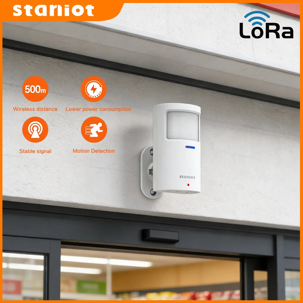 Staniot LoRa Wireless PIR Motion Detector 500m Communication Distance Anti-Dismantling Alarm Human Presence Sensor for Security