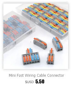 1PC 225 Series Fixed Modular Wire Connectors Compact Splicing Lighting Push-in Multi Link Terminal Block 1 In Multiple Out