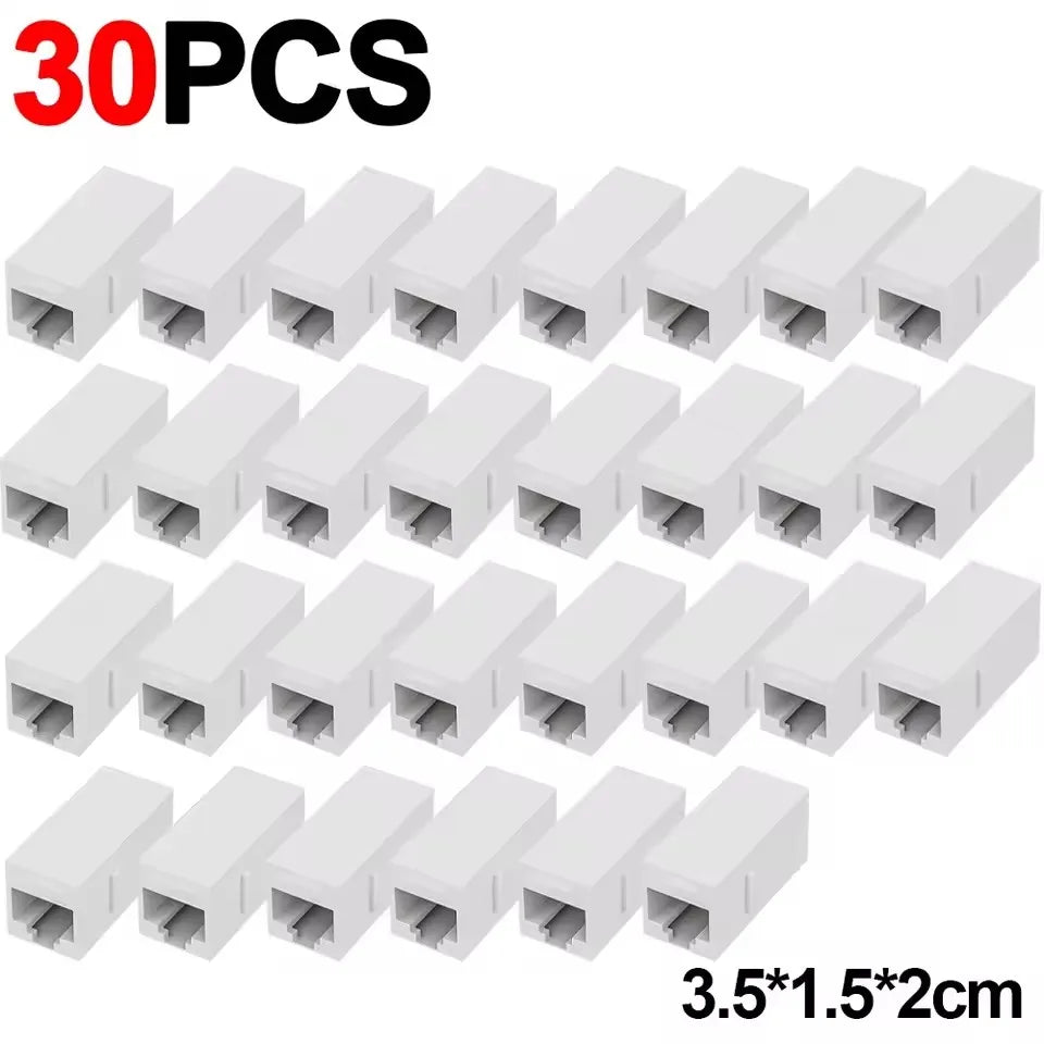 10-50PCS RJ45 Coupler Inline Keystone Jack Female To Female Dual Straight Head RJ45 Extender Plug Network Cable Connector