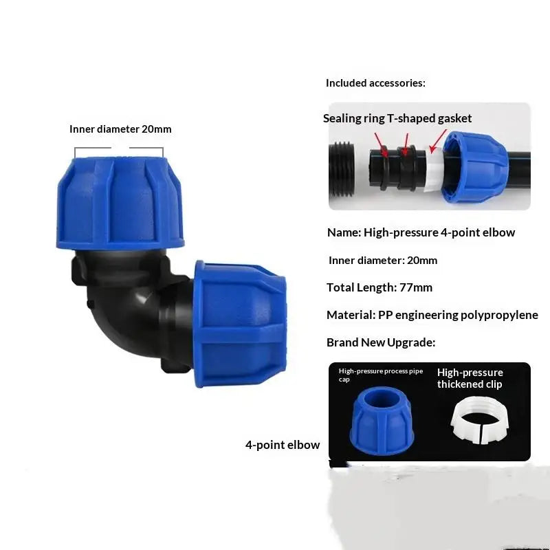 1Pcs 1/2'' 3/4'' Coarse Thread Connection OD 20/25mm PE PVC Pipe Fittings Elbow Straight Tee Irrigation IBC Tank Adapter
