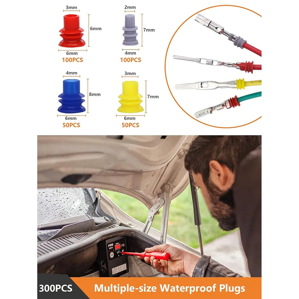 660pcs Pin Connector 1/1.5/1.8/2.2/2.8/3.5/4.8/6.3mm Automotive Wire Terminal Male and Female Non Insulated Plug Disassembly Kit