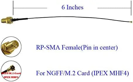 UFL To SMA M.2 NGFF U.FL To RP-SMA Female MHF4 I-P-X-4 I-P-E-X-4  Connector Pigtail Antenna Extension Cable (15cm (2 Pcs))