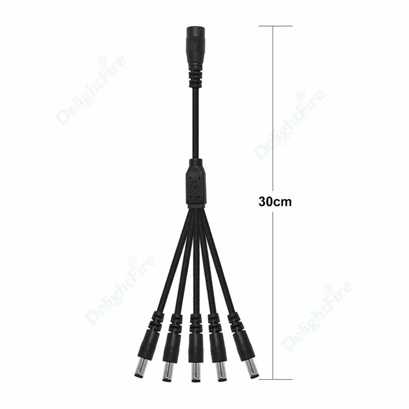 DC Power Splitter Cable 5.5mm 2.1mm 1 To 2/3/4/5/6/8 Way 5V 12V Power Adapter Connector Cord For LED Strip Lights CCTV Camera