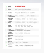 ENMG RXG Slim Power Relay 12A 24VDC/220VAC Coil, DIN Rail Mount Industrial Relay for PLC Control System