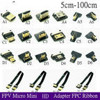 Ribbon FPV HDMI-Compatible Connector Flexible Flat Cable Raspberry Pi 4 Micro HDMI To HDMI Mini HDMI Female 90 Degree FFC 20pin