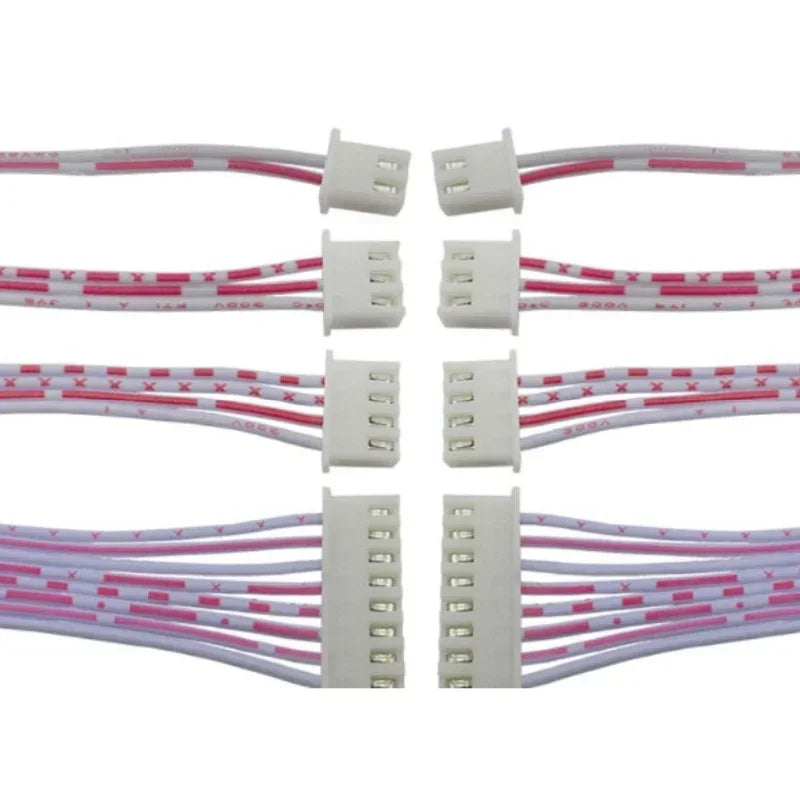 10PCS JST XH2.54 2p 3p 4p 5p 6p 7p Female Connector Terminal Cable 10cm 20cm 30cm 2.54mm Red white Wire Single/Double Head 26AWG