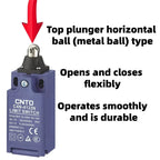 Limit Switch, CNTD C4N‑4122N plastic metal composite housing 1NO1NC forced disconnect contact, 10A 250VAC IP67 metal roller leve