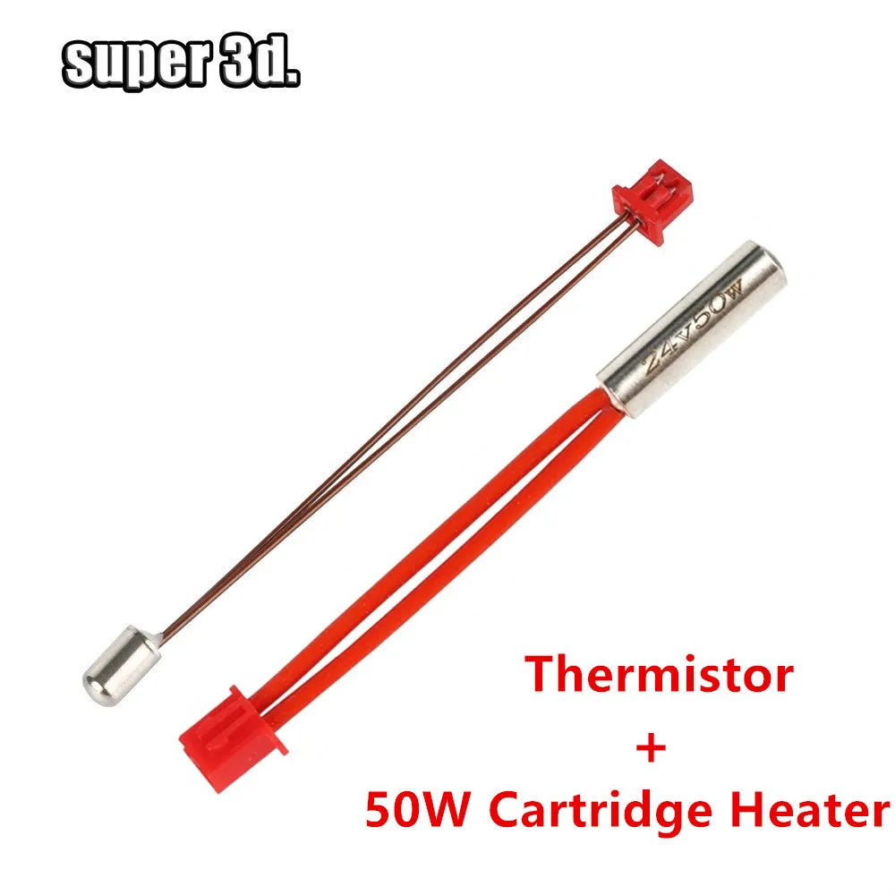 40/50W 24V Cartridge Heater High Temperature 300°C NTC100K Thermistor Heating Tube for Sprite Extruder Ender 3 S1 Pro 3D Printer