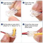 COB Led Strip Connector Light Strip Wire Connectors 2 3 4 Pin L-shaped For 5 8 10mm Width PCB Single Color RGB CCT Strip