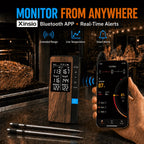 Wireless Meat Thermometer Digital Bluetooth Probe Thermometer Rechargeable with LCD Screen & Mobile APP for BBQ Oven Rotisserie