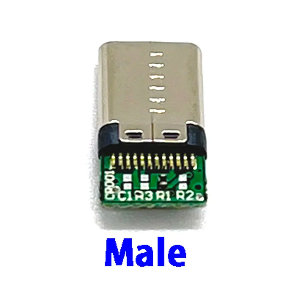 USB 3.1 Type C Male/Female Connectors Jack Tail 24pin USB Male Plug Electric Terminals Welding DIY Data Cable Support PCB Board