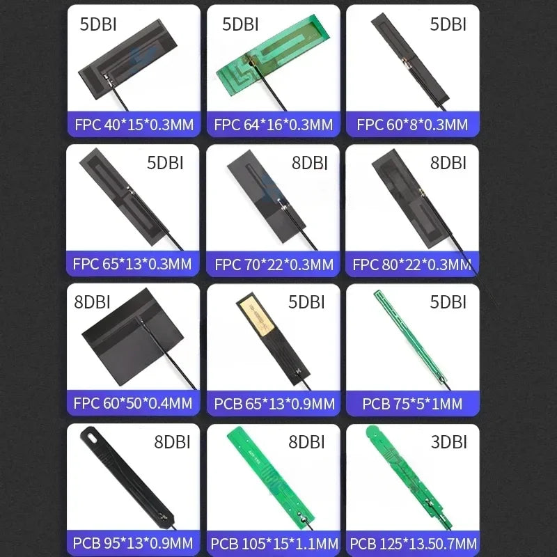 2PCS Full Frequency 5G 4G LTE GSM GPRS 2G 3G NB-IoT Module with Built-In FPC/PCB High Gain Patch Antenna for IoT Device