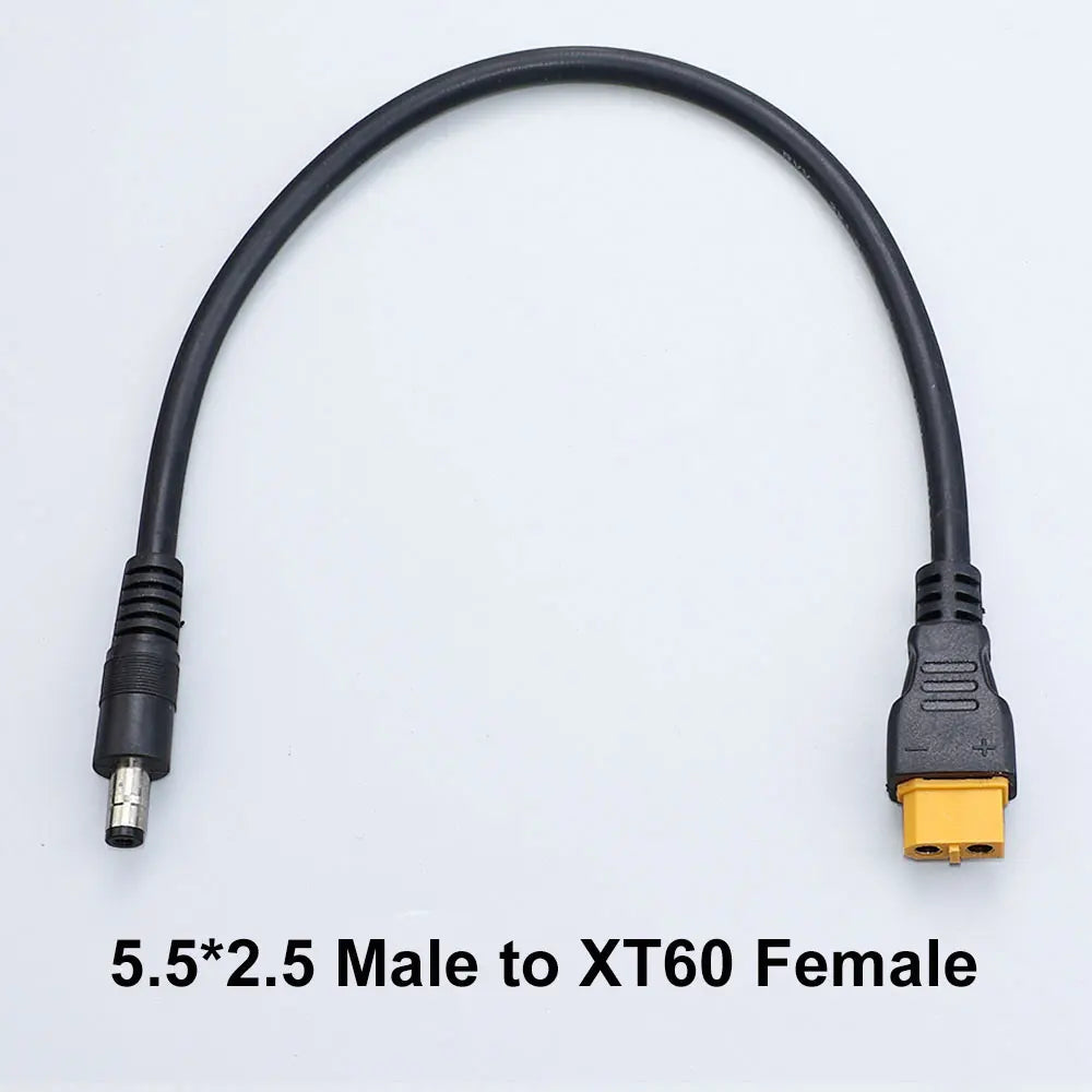 XT60 Plug Male Female Connector to DC 5525/DC5521 Battery Charging Adapter Power Cable For Fly FPV Multirotor Field Repair 15A