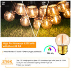 Vintage Globe Light Bulb G40 1W Equal to 10 Watts Led Filament Bulb 2200K Warm White 220V Gold Tint Glass E27 Base Dimmable Lamp