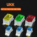 Distribution Box One In Several Out Power Wire Universal Electric Connector Junction Din Rail Terminal Block UKK 80A160A250A400A