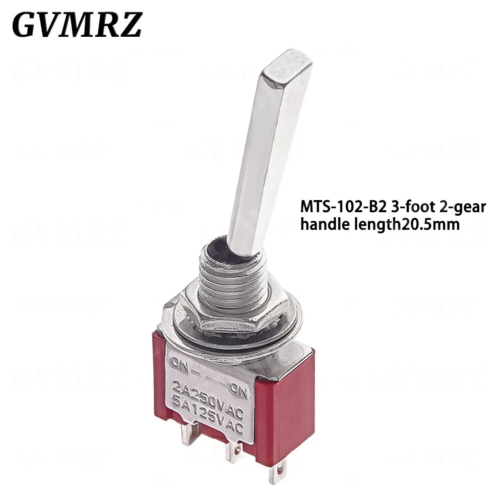 2PCS Flat Handle 6mm Panel Mount Mini Toggle Switch 3/6Pin 2/3 Positions ON OFF ON Locking Momentary RC Model Remote Controlller