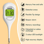 10S Digital Thermometer for Baby, Kids & Adults, Color-Coded Readings, Oral, Baby Rectal Thermometer or Under The Arm