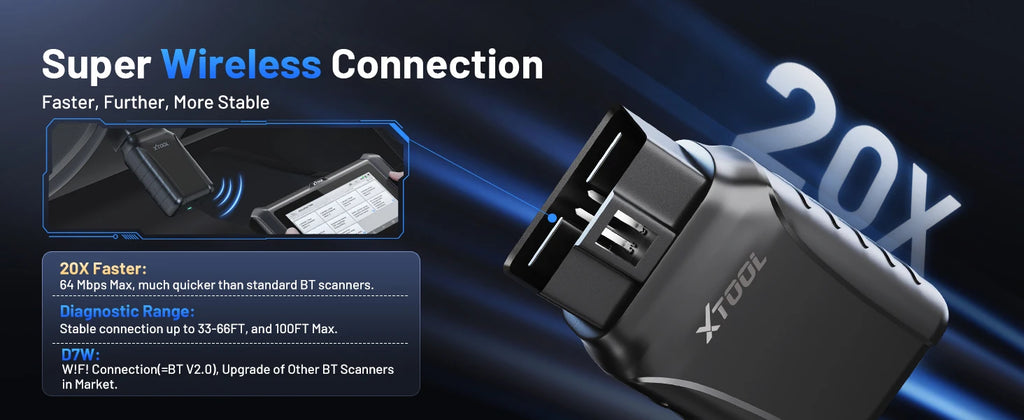 XTOOL D7W Bluetooth Diagnostic Tool All System Automotive Scanner Bi-Directional Control ECU Online Code Built in CAN FD DOIP