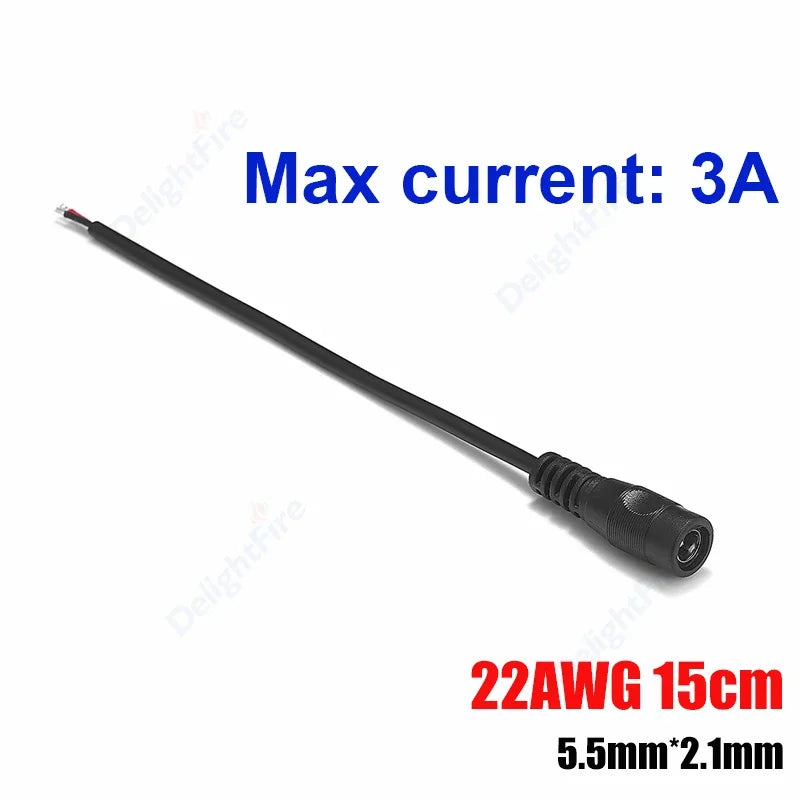 1-100pcs DC Power Pigtail Cable 5.5 2.1mm Female Male Plug 5V 12V Jack Connector Wire For CCTV Camera LED Strip Power Adapter
