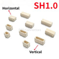 10PCS JST SH1.0 1.0mm Connector SMD Vertical/Horizontal Type Socket Wire-to-Board Receptacle 2P 3P 4P 5P 6P 7P 8P 9P 10P 11P 12P