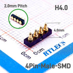 Spring-Loaded Pogo Pin Connector 2.0 mm Pitch 2 3 4 5 6 Pins Through Holes PCB SMD Height 3 4 4.5 7 mm Modular Contact Strip