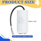 1Pcs CBB60 Run Capacitor 3uf-100uf 450V AC 2 Wires 50/60Hz Cylinder White for Air Compressor Water Pump Motor